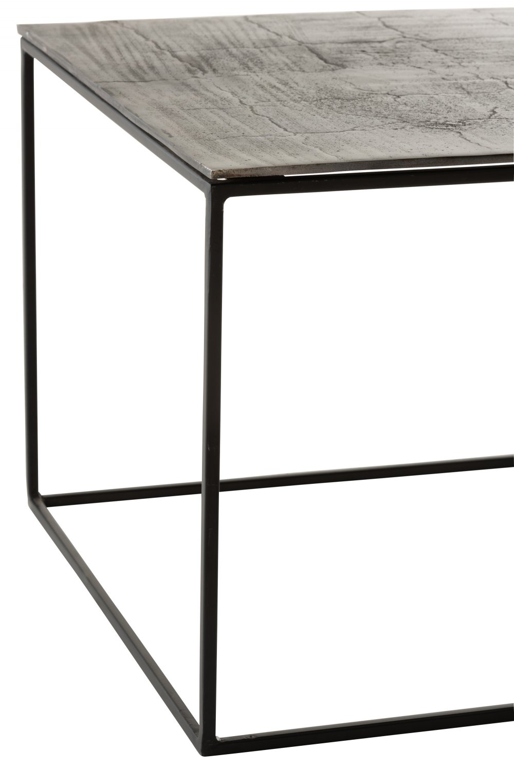 Table de salon rectangulaire NIZI en métal noir et aluminium noir/ vert.